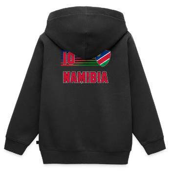 Namibia - Kinder Premium Organic Zip Hoodie - Schwarz - Hinten - AI Model Kid Male (0cm)