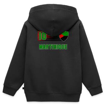 Martinique - Kinder Premium Organic Zip Hoodie - Schwarz - Hinten - AI Model Kid Male (0cm)
