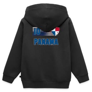 Panama - Sweat Premium à capuche zippé enfant bio - noir - Dos - AI Model Kid Male (0cm)