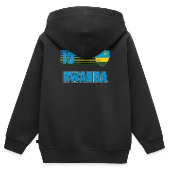 Ruanda - Kinder Premium Organic Zip Hoodie - Schwarz - Hinten - AI Model Kid Male (0cm)