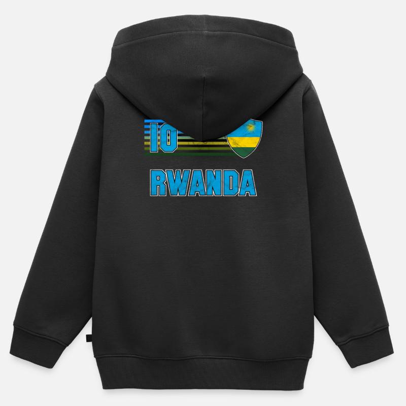 Rwanda - Sweat Premium à capuche zippé enfant bio - noir