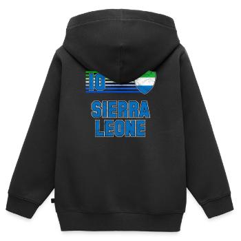 Sierra Leone - Kinder Premium Organic Zip Hoodie - Schwarz - Hinten - AI Model Kid Male (0cm)