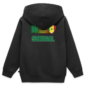 Sénégal - Sweat Premium à capuche zippé enfant bio - noir - Dos - AI Model Kid Male (0cm)