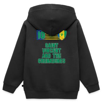 St. Vincent und die Grenadinen - Kinder Premium Organic Zip Hoodie - Schwarz - Hinten - AI Model Kid Male (0cm)