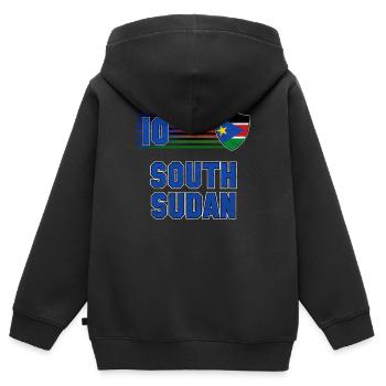 South Sudan - Kids Premium Organic Zip-up Hoodie - black - Back - AI Model Kid Male (0cm)