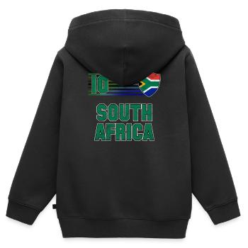 Südafrika - Kinder Premium Organic Zip Hoodie - Schwarz - Hinten - AI Model Kid Male (0cm)