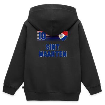 Sint Maarten - Sweat Premium à capuche zippé enfant bio - noir - Dos - AI Model Kid Male (0cm)