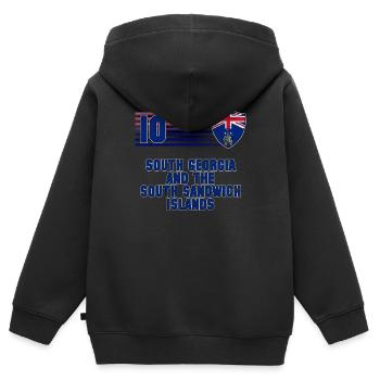 Géorgie du Sud et les îles Sandwich du Sud - Sweat Premium à capuche zippé enfant bio - noir - Dos - AI Model Kid Male (0cm)