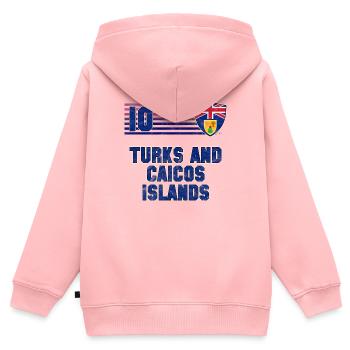 Turks und Caicosinseln - Kinder Premium Organic Zip Hoodie - Rosa - Hinten - AI Model Kid Female (0cm)