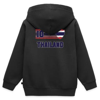 Thailand - Kinder Premium Organic Zip Hoodie - Schwarz - Hinten - AI Model Kid Male (0cm)