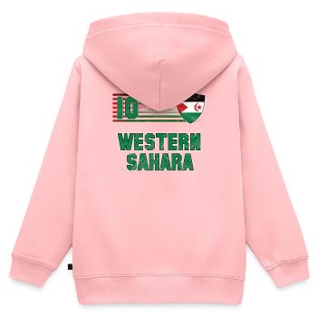 Sahara occidental - Sweat Premium à capuche zippé enfant bio - rose - Dos - AI Model Kid Female (0cm)