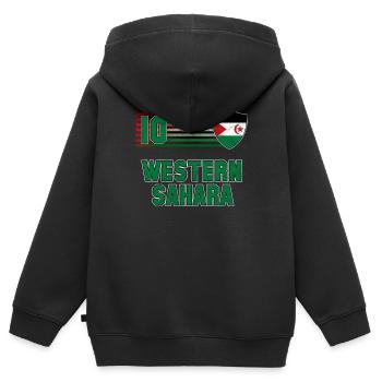 Western Sahara - Kids Premium Organic Zip-up Hoodie - black - Back - AI Model Kid Male (0cm)