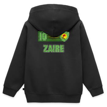 Zaire - Kinder Premium Organic Zip Hoodie - Schwarz - Hinten - AI Model Kid Male (0cm)