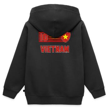 Vietnam - Kinder Premium Organic Zip Hoodie - Schwarz - Hinten - AI Model Kid Male (0cm)