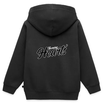 Burning Hearts - Kids Premium Organic Zip-up Hoodie - black - Back - AI Model Kid Male (0cm)