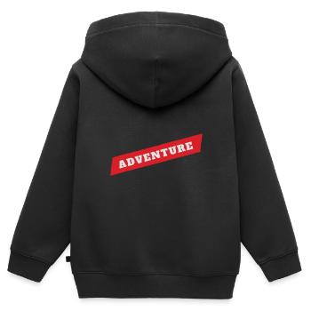 Aventure - Sweat Premium à capuche zippé enfant bio - noir - Dos - AI Model Kid Male (0cm)