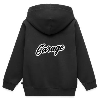 Garage - Kinder Premium Organic Zip Hoodie - Schwarz - Hinten - AI Model Kid Male (0cm)