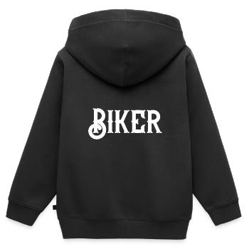Biker - Kids Premium Organic Zip-up Hoodie - black - Back - AI Model Kid Male (0cm)