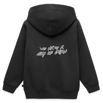 We have a city to burn - Kids Premium Organic Zip-up Hoodie - black - Back - AI Model Kid Male (0cm)