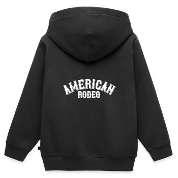 Rodéo américain - Sweat Premium à capuche zippé enfant bio - noir - Dos - AI Model Kid Male (0cm)