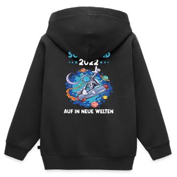 Einschulung Schulkind Erstklässler Schulanfang - Kinder Premium Organic Zip Hoodie - Schwarz - Hinten - AI Model Kid Male (0cm)
