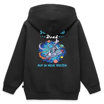 Einschulung Schulkind Erstklässler Schulanfang - Kinder Premium Organic Zip Hoodie - Schwarz - Hinten - AI Model Kid Male (0cm)