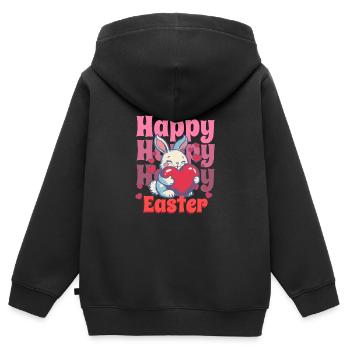 Happy Easter dear bunny - Kids Premium Organic Zip-up Hoodie - black - Back - AI Model Kid Male (0cm)
