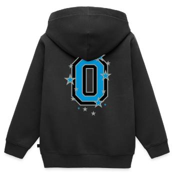 The number zero and the stars - Kids Premium Organic Zip-up Hoodie - black - Back - AI Model Kid Male (0cm)