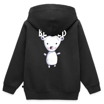 Be Wild Polar Bear - Bear - Bear - Teddy - Baby - Kids Premium Organic Zip-up Hoodie - black - Back - AI Model Kid Male (0cm)