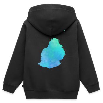 Mauritius - Kinder Premium Organic Zip Hoodie - Schwarz - Hinten - AI Model Kid Male (0cm)