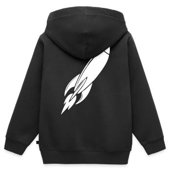 fusée - Sweat Premium à capuche zippé enfant bio - noir - Dos - AI Model Kid Male (0cm)