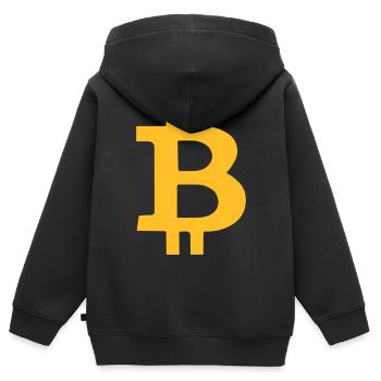 bitcoin - Kids Premium Organic Zip-up Hoodie - black - Back - AI Model Kid Male (0cm)