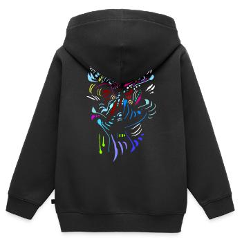 TRIBAL 30 05 - Kinder Premium Organic Zip Hoodie - Schwarz - Hinten - AI Model Kid Male (0cm)