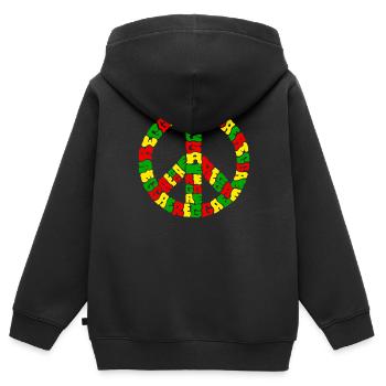 Reggae - Kinder Premium Organic Zip Hoodie - Schwarz - Hinten - AI Model Kid Male (0cm)
