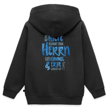 Meine Hilfe Kommt Vom Herrn - Kinder Premium Organic Zip Hoodie - Schwarz - Hinten - AI Model Kid Male (0cm)