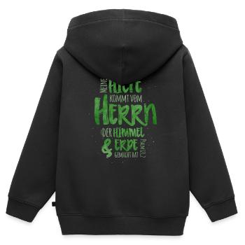 Meine Hilfe Kommt Vom Herrn - Kinder Premium Organic Zip Hoodie - Schwarz - Hinten - AI Model Kid Male (0cm)
