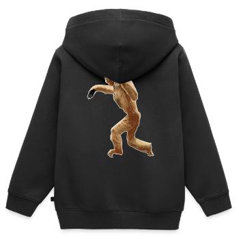 Gibbon - Kinder Premium Organic Zip Hoodie - Schwarz - Hinten - AI Model Kid Male (0cm)