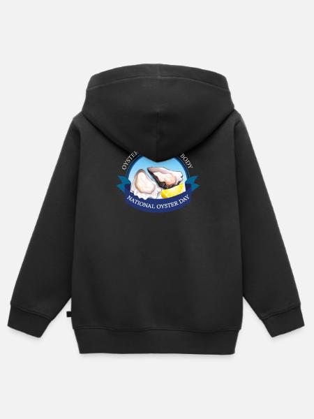 National oyster day Austern - Kinder Premium Organic Zip Hoodie - Schwarz