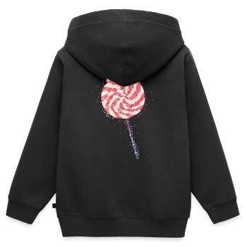 Glitter lollipop - Kids Premium Organic Zip-up Hoodie - black - Back - AI Model Kid Male (0cm)