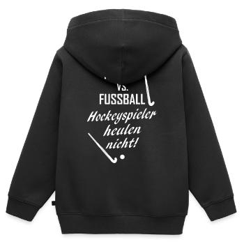 Feldhockey Hallenhockey Hockey Geschenk - Kinder Premium Organic Zip Hoodie - Schwarz - Hinten - AI Model Kid Male (0cm)