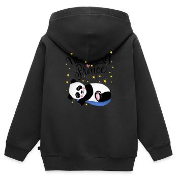 Newborn Prince: Baby Panda - Kinder Premium Organic Zip Hoodie - Schwarz - Hinten - AI Model Kid Male (0cm)