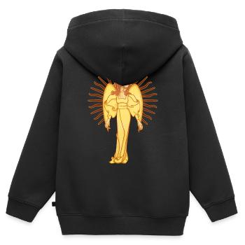 Dein Schutzengel, ein Jugendstil-Engel - Kinder Premium Organic Zip Hoodie - Schwarz - Hinten - AI Model Kid Male (0cm)