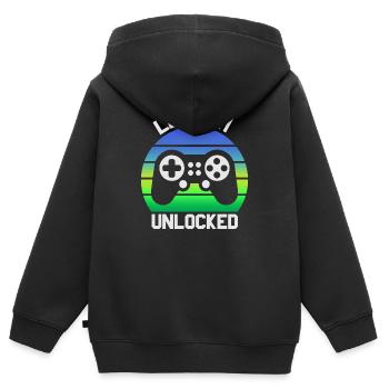 Level 11 Entsperrt, 11. Geburtstag Junge, 11 Jahre alt - Kinder Premium Organic Zip Hoodie - Schwarz - Hinten - AI Model Kid Male (0cm)