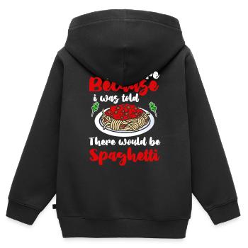 Spaghetti - Kinder Premium Organic Zip Hoodie - Schwarz - Hinten - AI Model Kid Male (0cm)