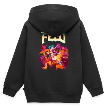 FEED - Sweat Premium à capuche zippé enfant bio - noir - Dos - AI Model Kid Male (0cm)