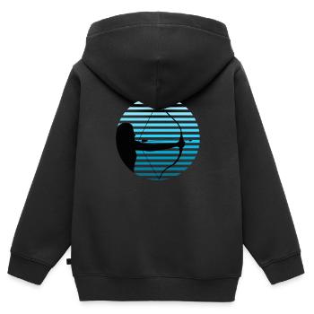 Tir à l’arc Tir à l’arc Arc - Sweat Premium à capuche zippé enfant bio - noir - Dos - AI Model Kid Male (0cm)