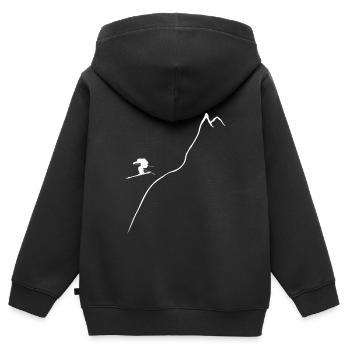 heliskiing, skifahren, freeskiing, Heliboarding - Kinder Premium Organic Zip Hoodie - Schwarz - Hinten - AI Model Kid Male (0cm)