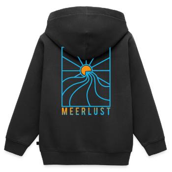 Mehr Lust auf Meer - Kinder Premium Organic Zip Hoodie - Schwarz - Hinten - AI Model Kid Male (0cm)