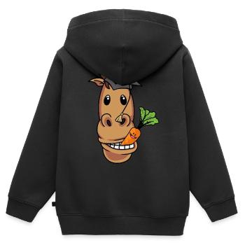 Studied horse Professor Study Uni Reiter Abi - Kids Premium Organic Zip-up Hoodie - black - Back - AI Model Kid Male (0cm)