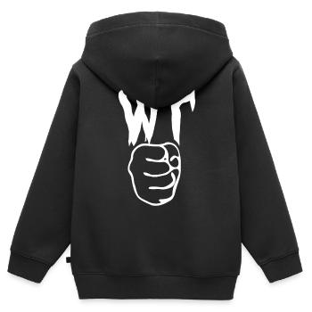 WingTsun Wing Chun Chung Faust Wing-Tsun - Kinder Premium Organic Zip Hoodie - Schwarz - Hinten - AI Model Kid Male (0cm)